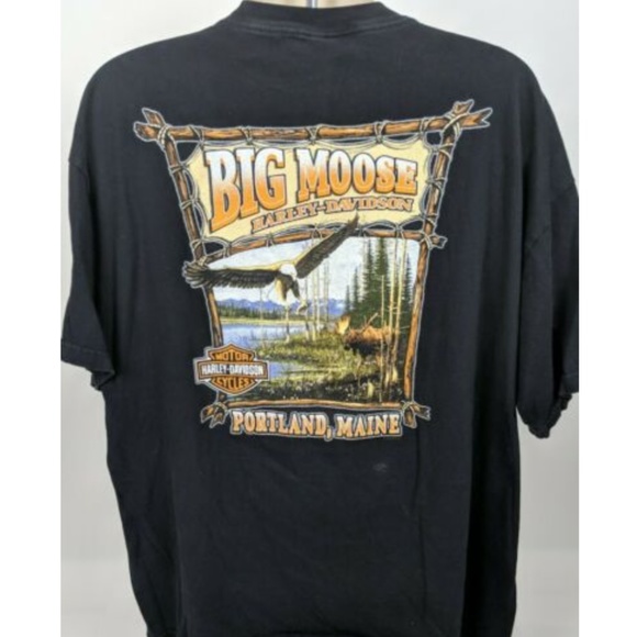 03 Harley Davidson Eagle Big Moose Portland Shirt - Picture 2 of 6